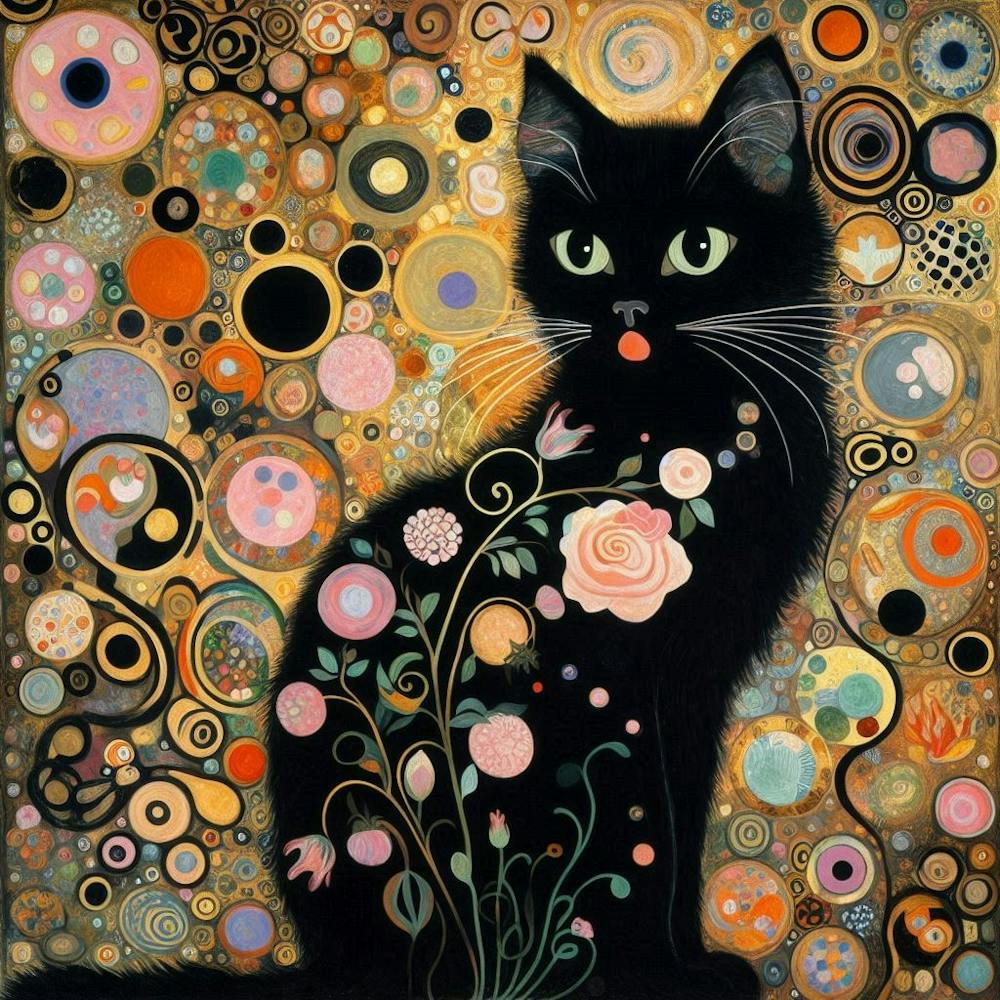 gustav klmit and black cat 2