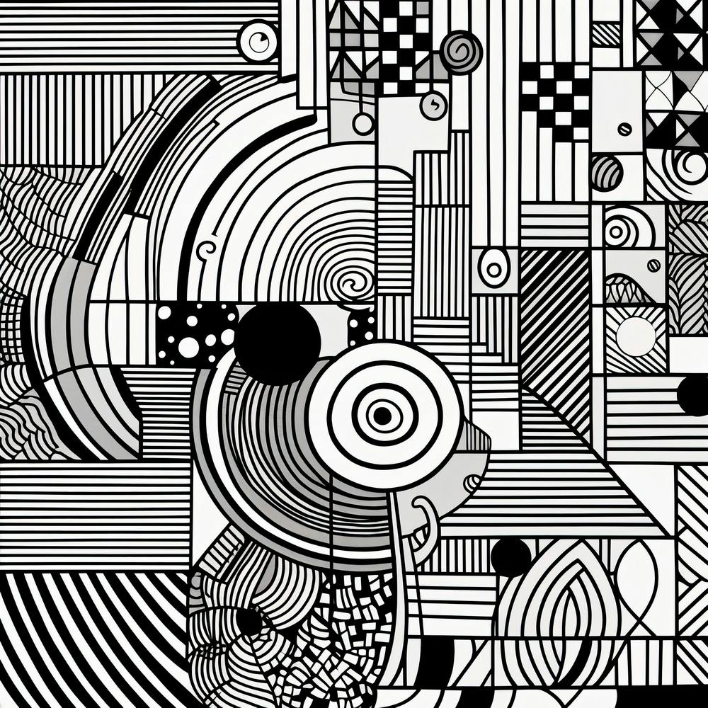 Sketch In Black And White Line Art 6