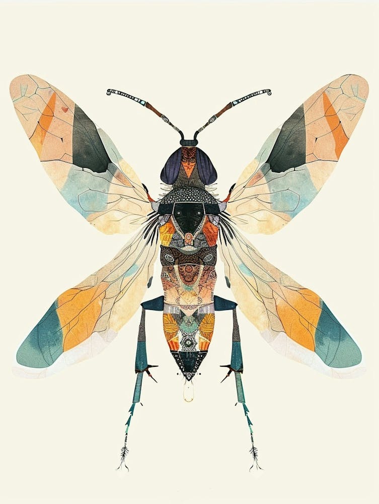 Colourful Insect Illustration Wasp 13