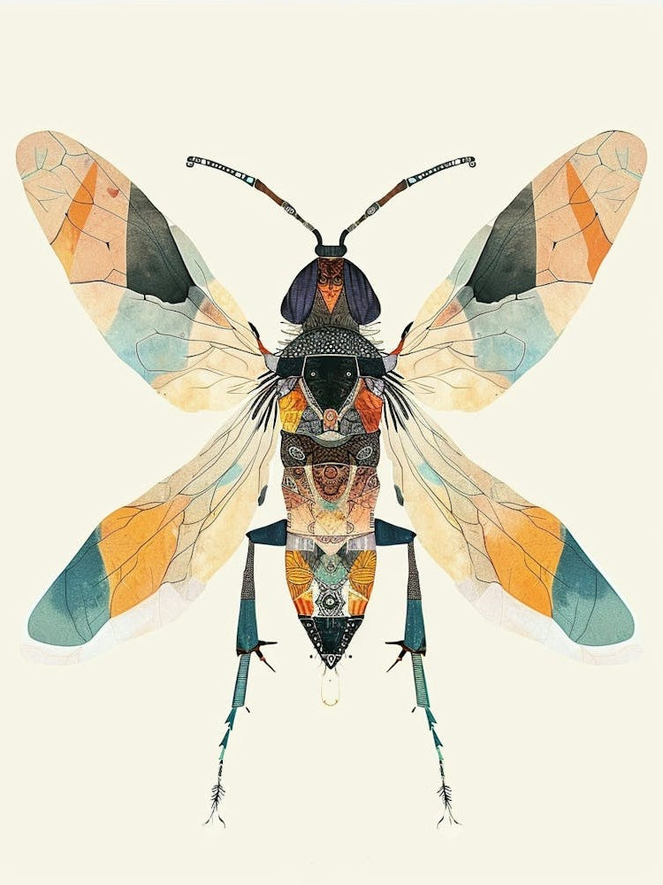 Colourful Insect Illustration Wasp 13