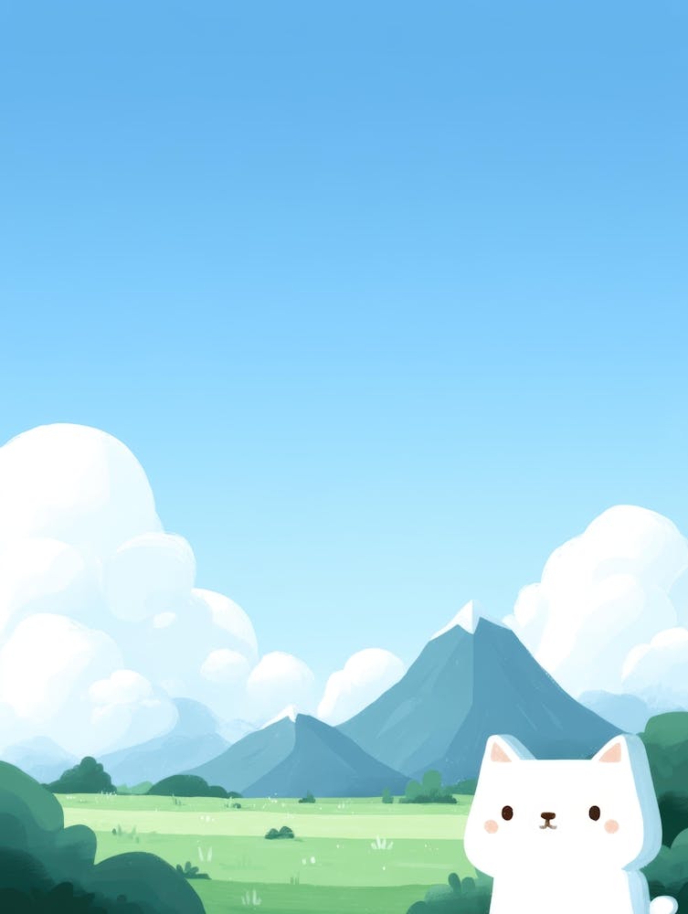 White Cat In The Grass