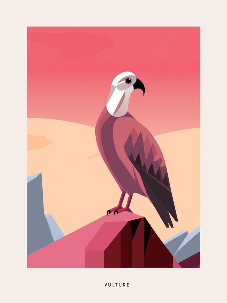 Minimalist Vulture 2 Bird Poster