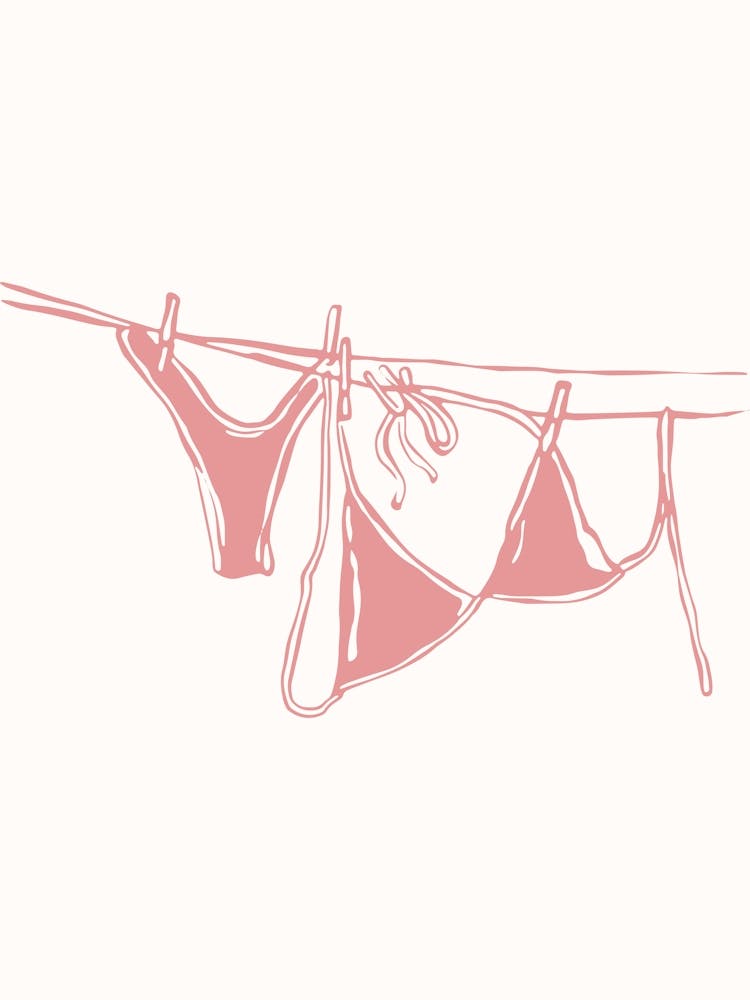 Pink Bikinis On Clothesline 1