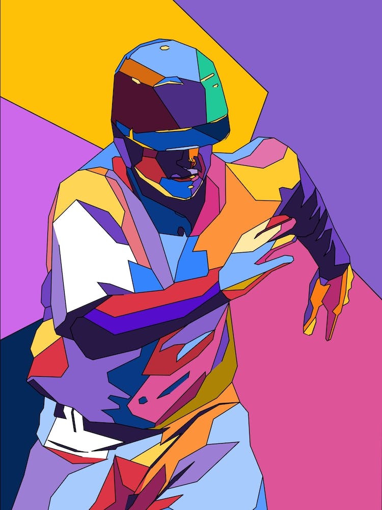 Colorful Baseball Player