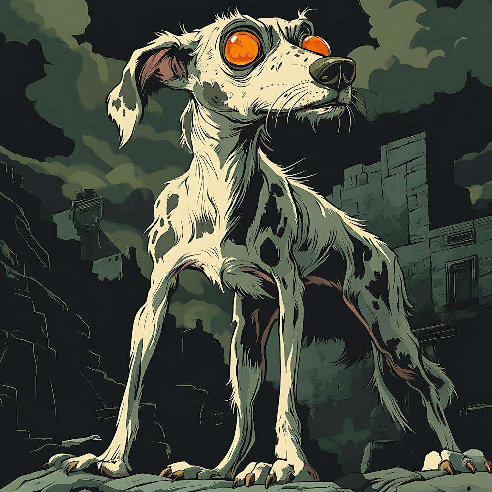 Vintage 80s Nightmarish Dog 1