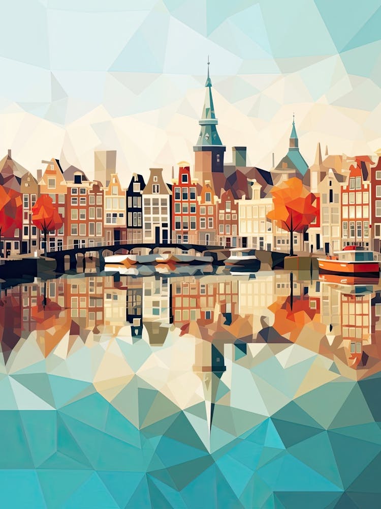 Amsterdam, Netherlands, Geometric Illustration 4