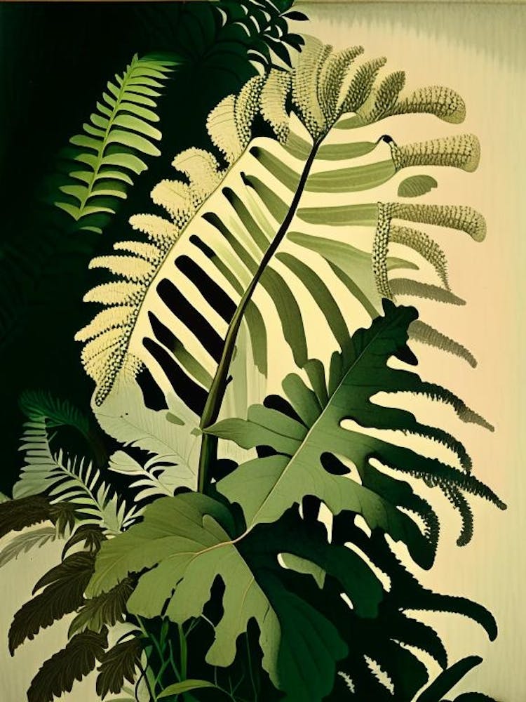 Upside Down Fern Rousseau Inspired