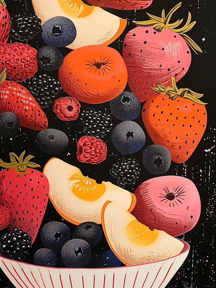 Art Deco Fruit Salad Explosion