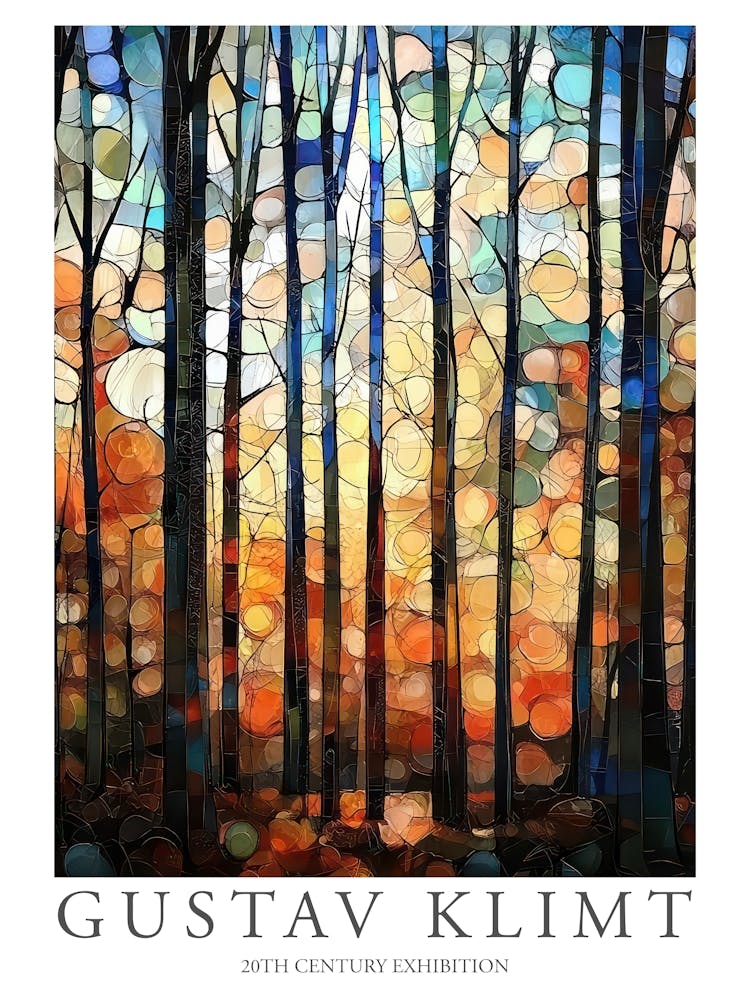 Gustav Klimt Print Trees Flower Garden Painting Klimt Exhibition Poster Painting Floral Decor