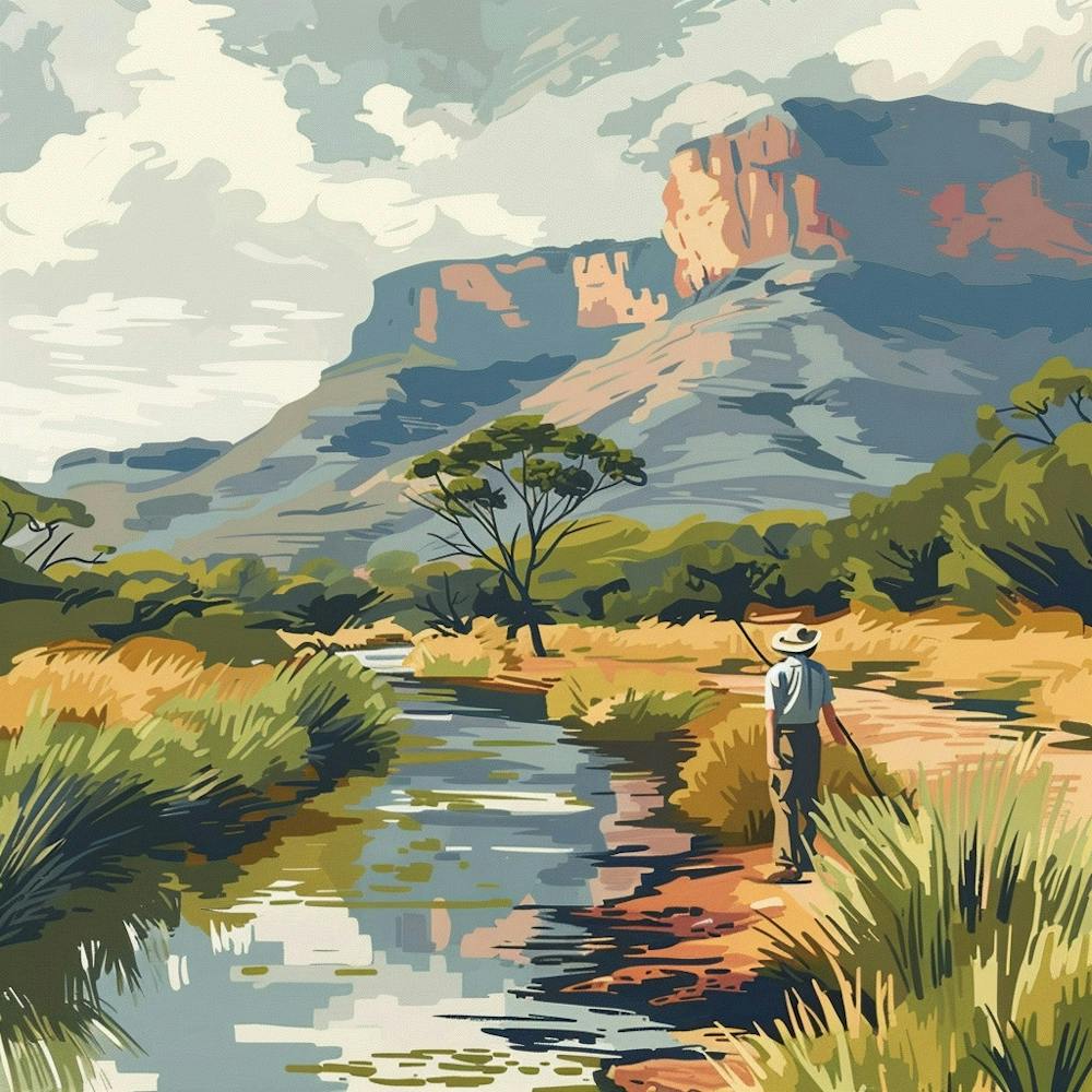 Man Fishing In The River