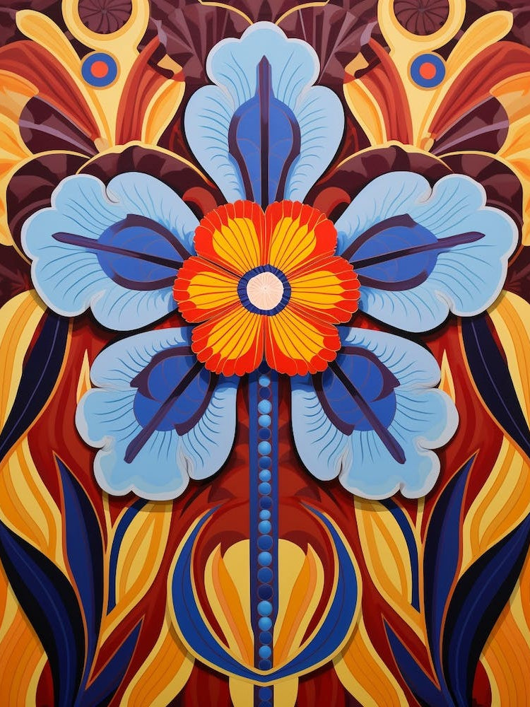 Flower Motif Painting Iris 2