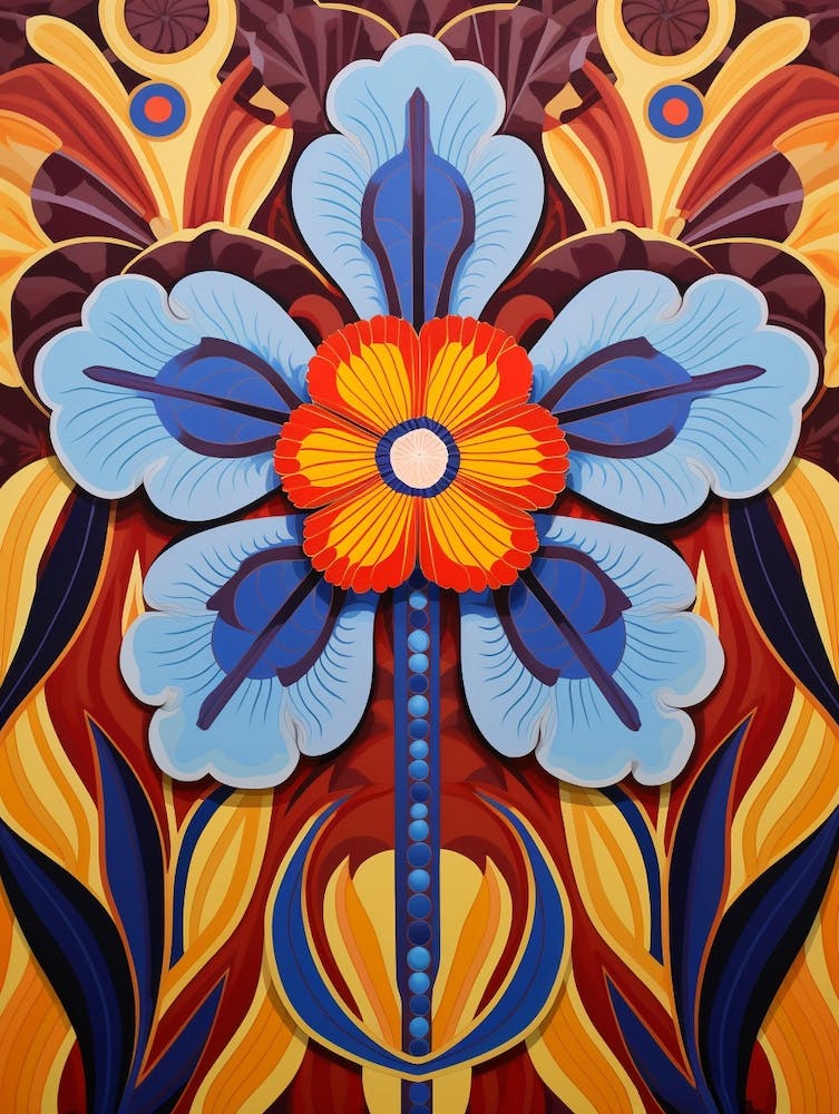 Flower Motif Painting Iris 2
