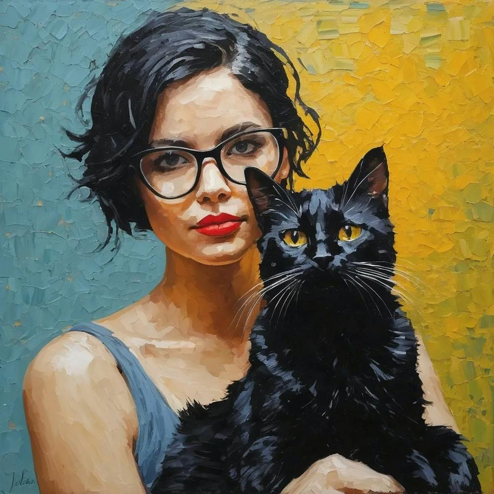 Girl With A Cat 6