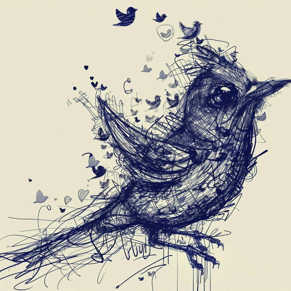 Bird Drawing Hand Drawn Sketch