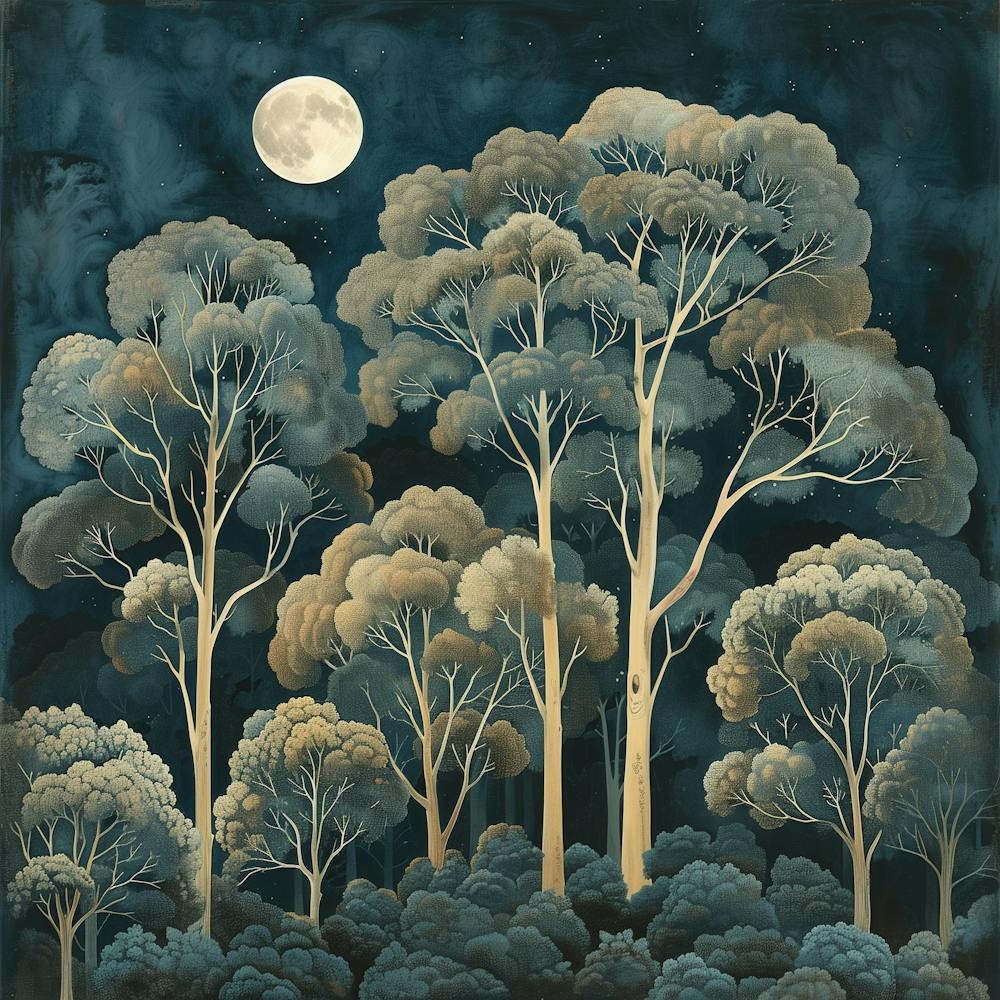 William Morris Inspired Night in the Woods