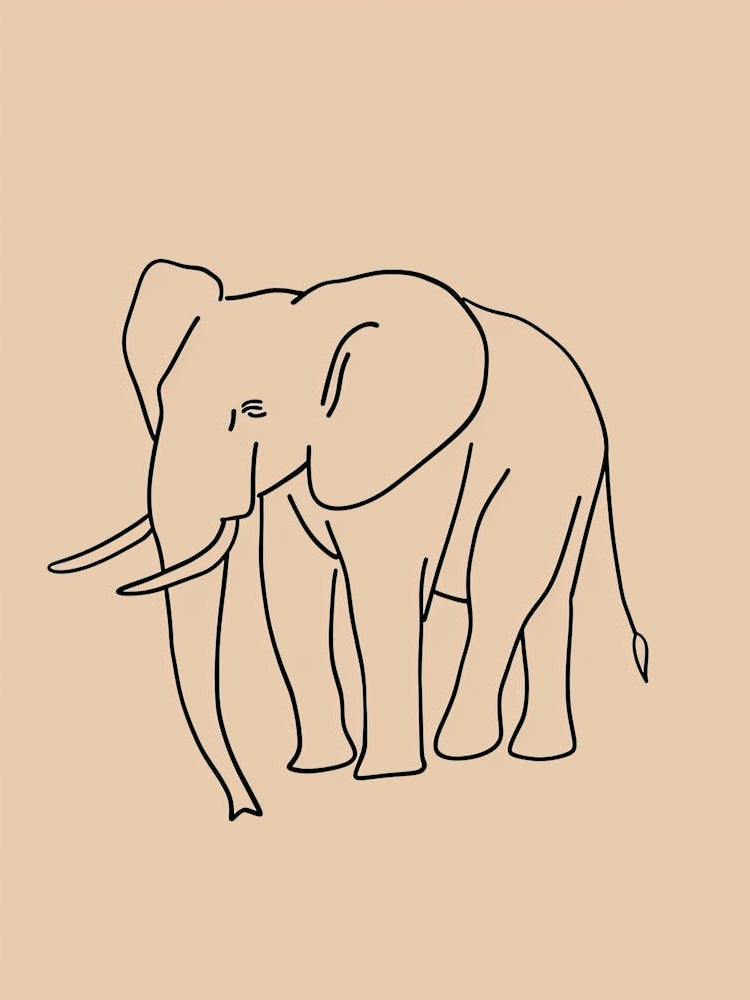Elephant - Boho, Line Art 17