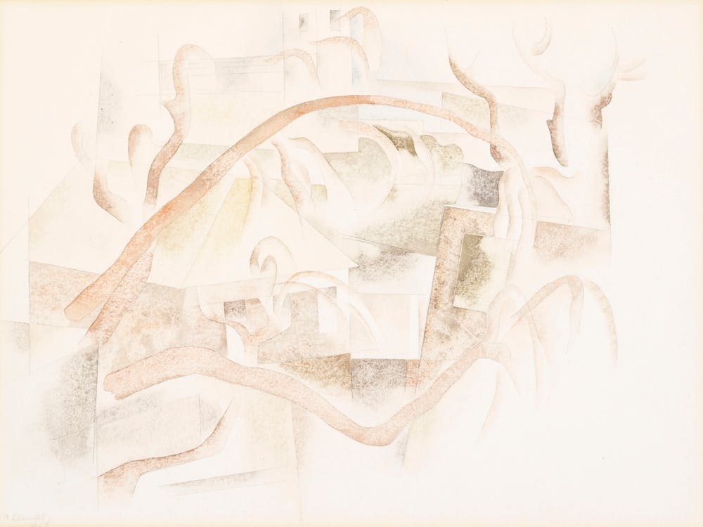 Bermuda Rooftops Through Trees, Charles Demuth