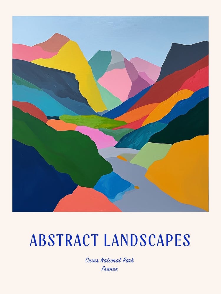 Colourful Abstract Crins National Park France 1 Poster Blue