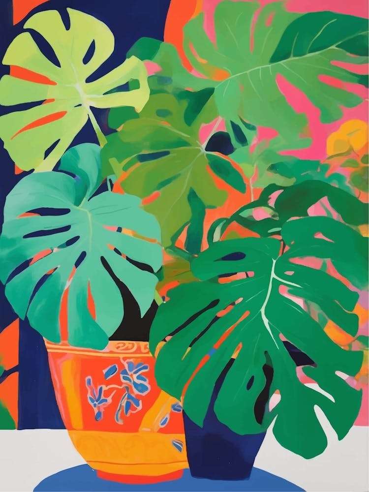 Big potted Monster plant Colorful art