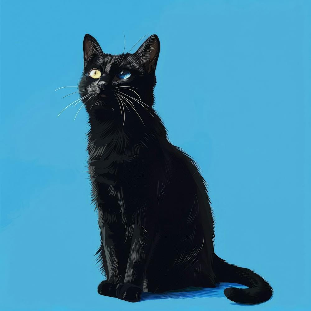 Black Cat With Blue Eyes