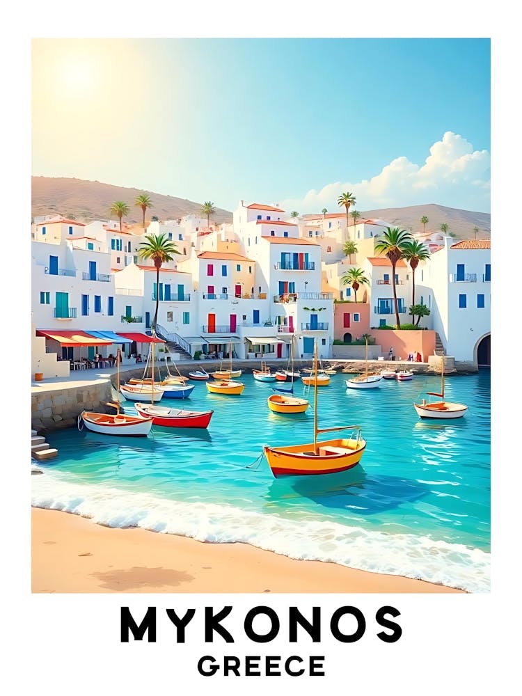 Mykonos - Greece Vintage Travel Poster 31