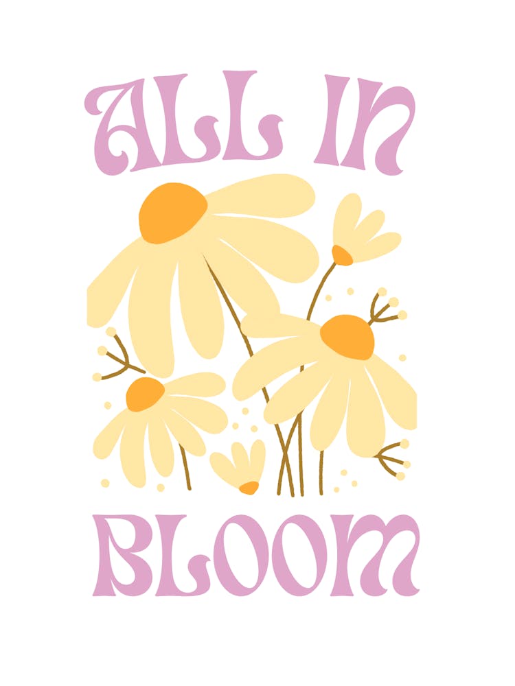 Retro Floral Daisy Poster – Groovy Flower Wall Art for Boho Home Decor