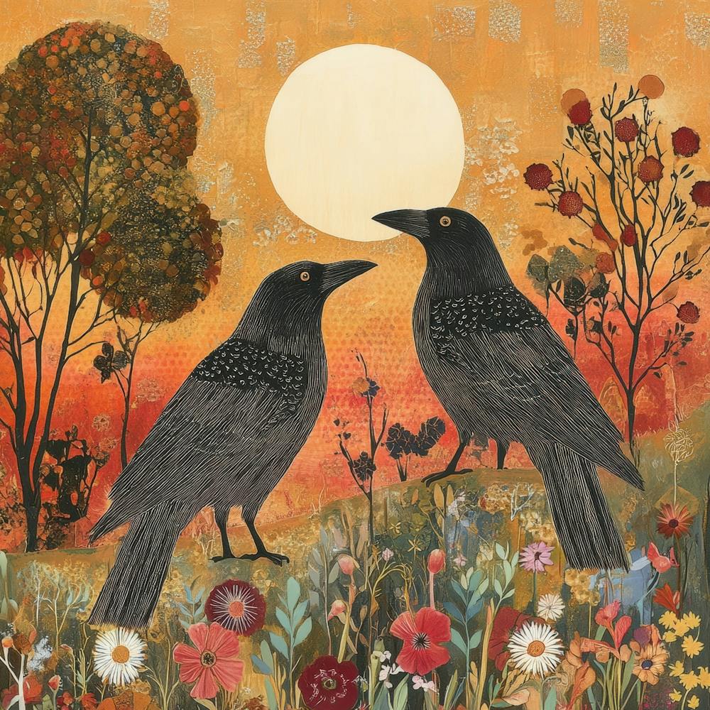 Crows In The Meadow