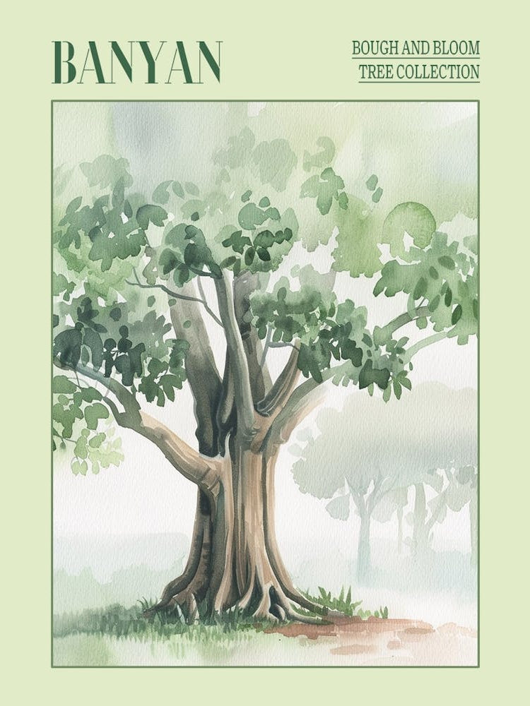 Banyan Tree Atmospheric Watercolour Painting 7 Poster