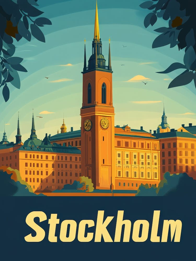 Aihrgdesign A Retro Travel Poster For Stockholm Featuring The 71a2f69c F791 42af 820e 0ab9b0d8fcf6 1