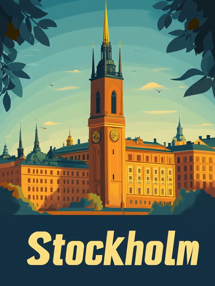 Aihrgdesign A Retro Travel Poster For Stockholm Featuring The 71a2f69c F791 42af 820e 0ab9b0d8fcf6 1
