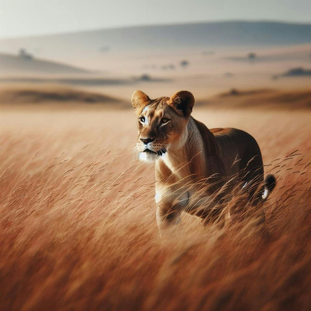 Lion In The Grass