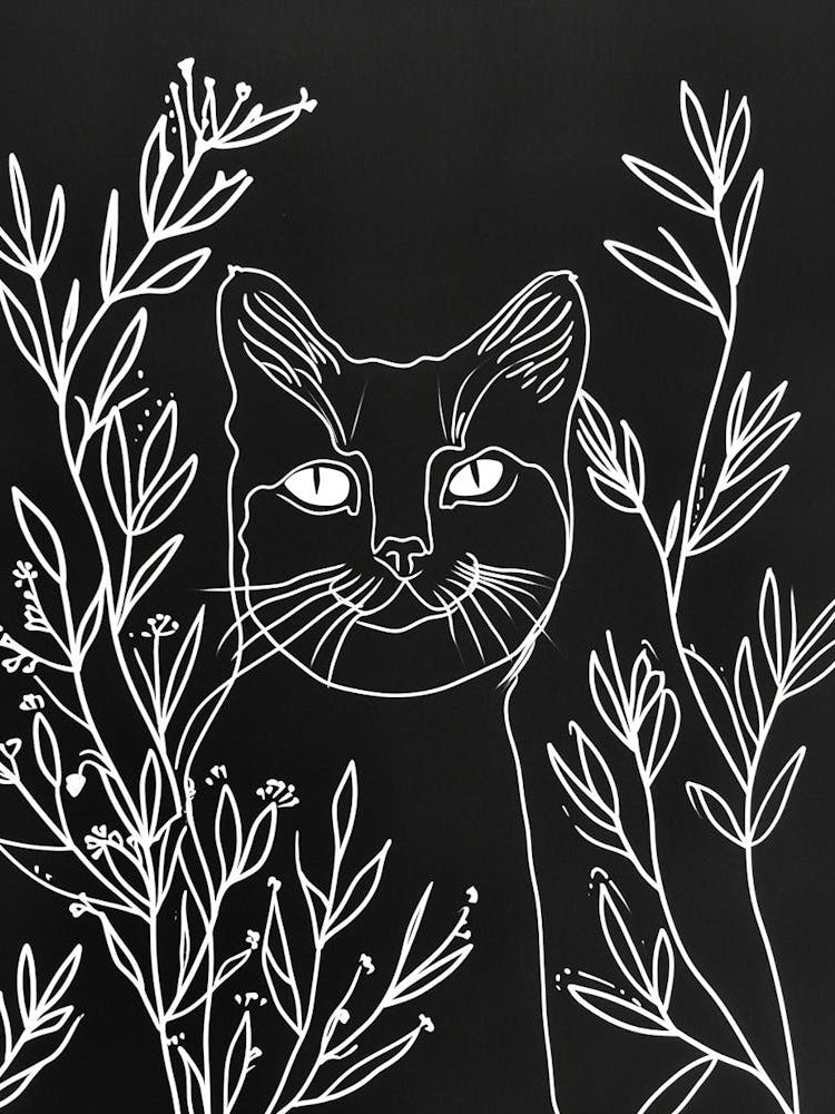 British Shorthair Cat Minimalist Illustration 1