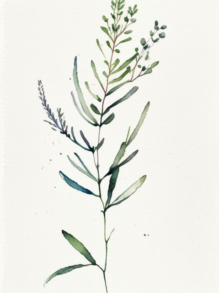 Alfalfa Herb Minimalist Watercolour