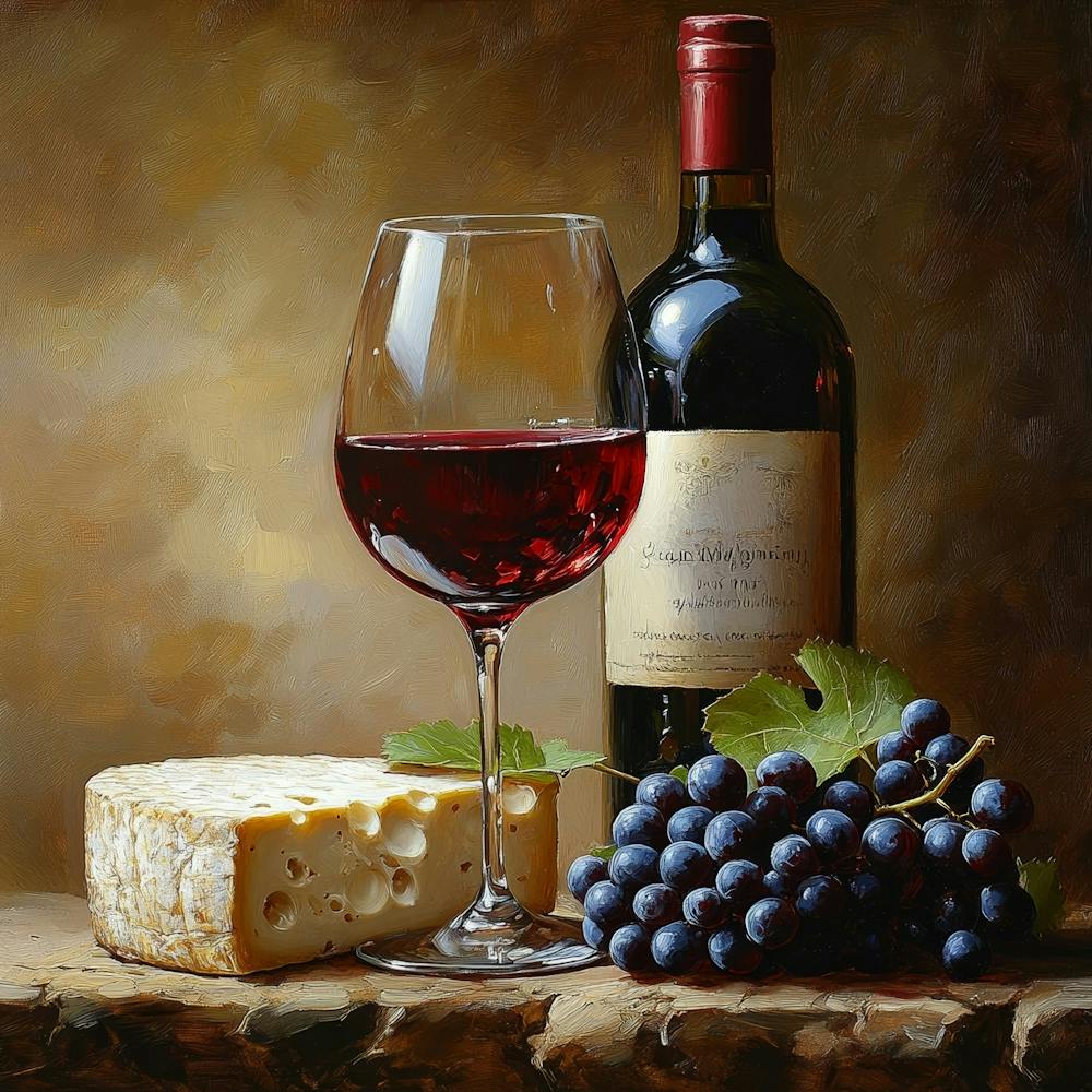 Wine And Cheese Art 2