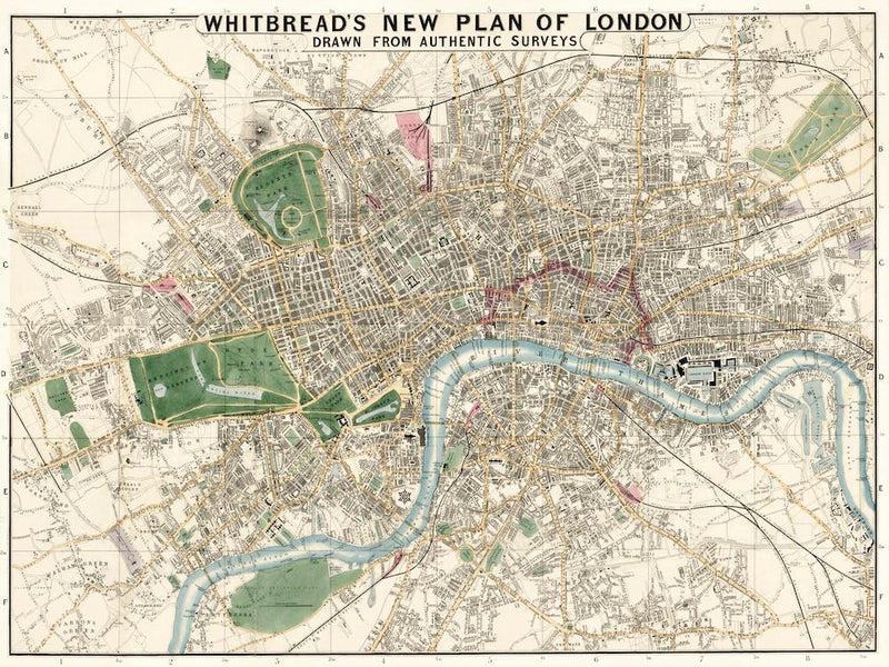 Whitbread's New Plan Of London Drawn From Authentic Survey (1853)