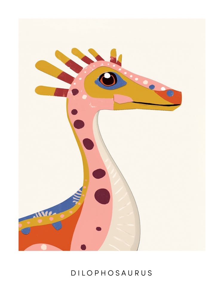 Nursery Dinosaur Art Dilophosaurus 1 Poster