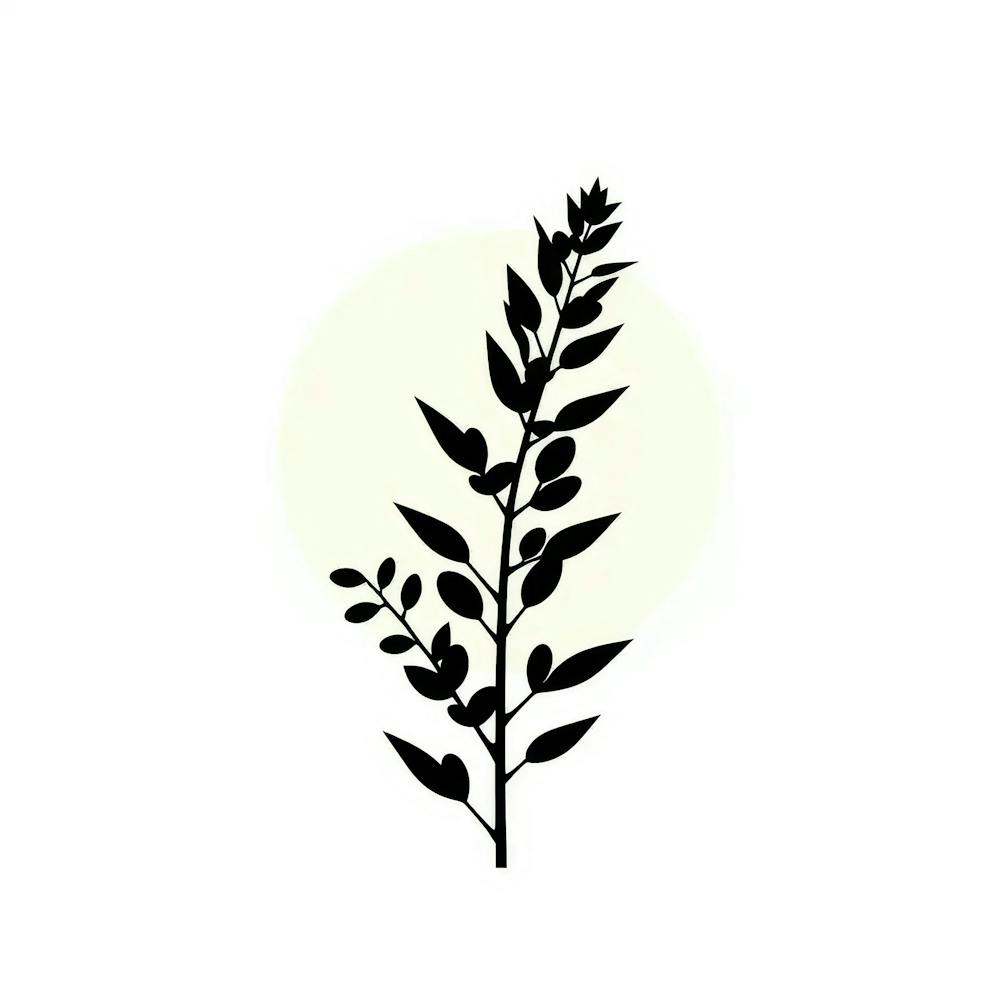 Black And White Leaf Silhouette