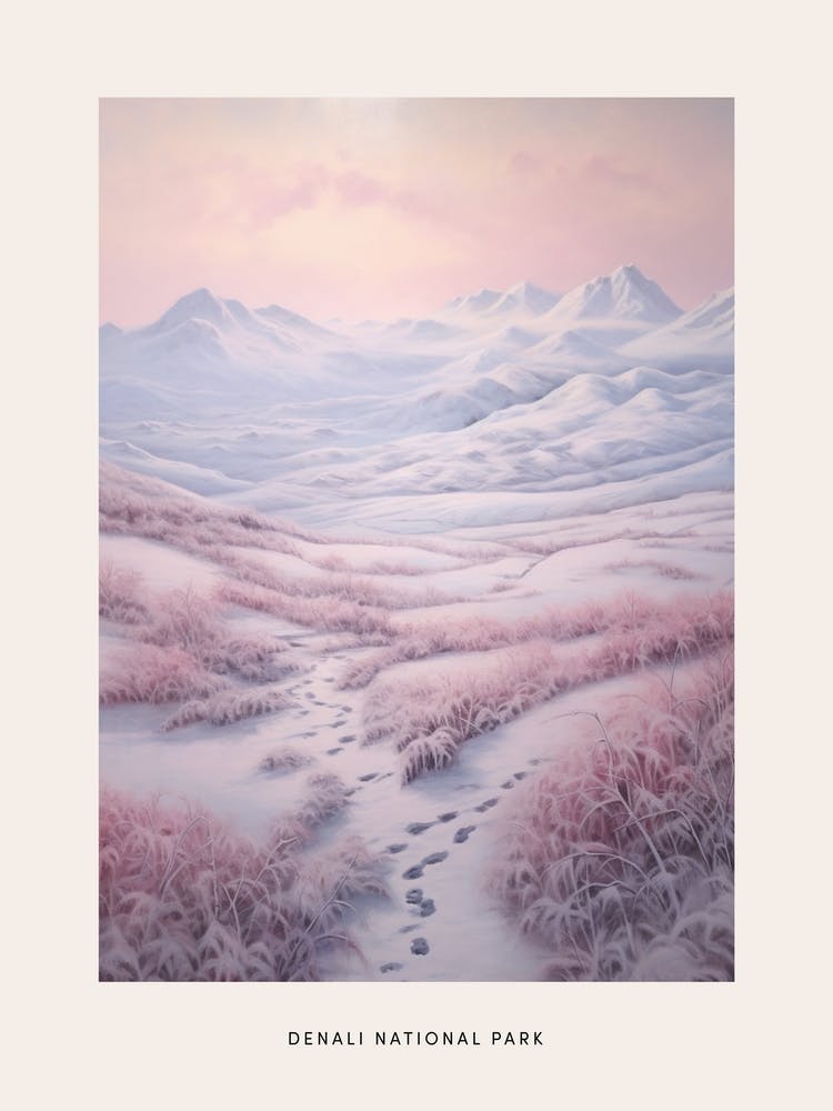 Dreamy Winter National Park Poster  Denali National Park United States 4