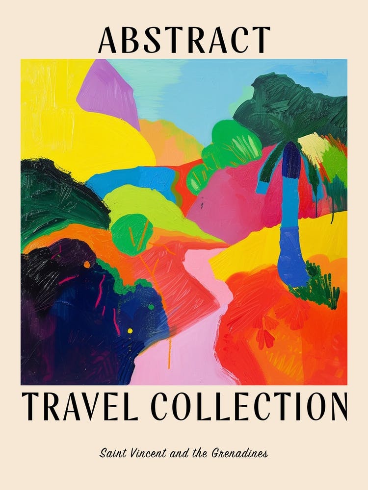 Affiche de Collection de Voyage Abstraite Saint-Vincent-et-les-Grenadines 2