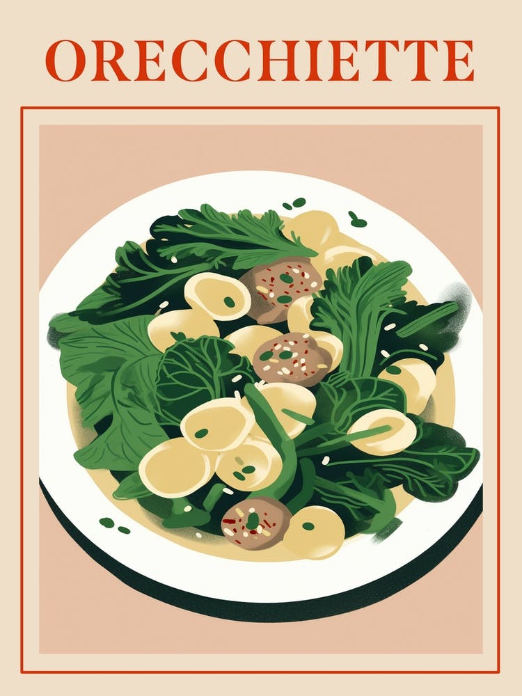 Orecchiette Italian Pasta Poster