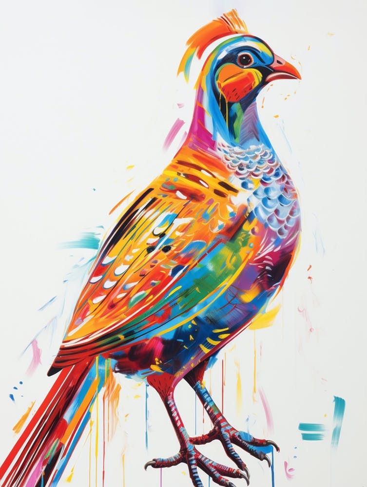 Farbenfrohes Vogelgemälde Pheasant 2