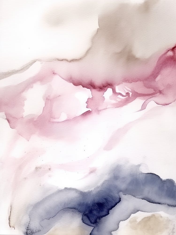 Watercolour Abstract Rose Pink 1
