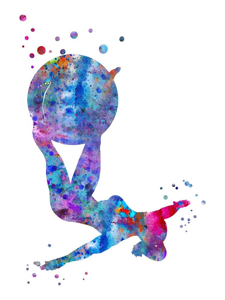 Girl Exercise with Medicine Ball