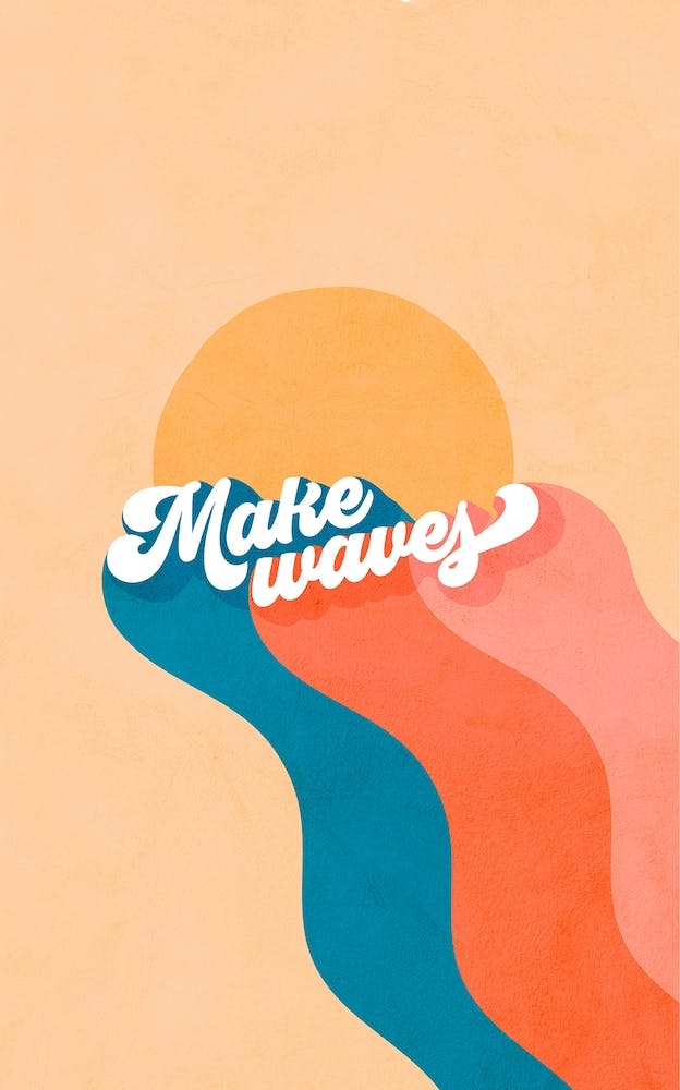 Make Waves Retro Rainbow