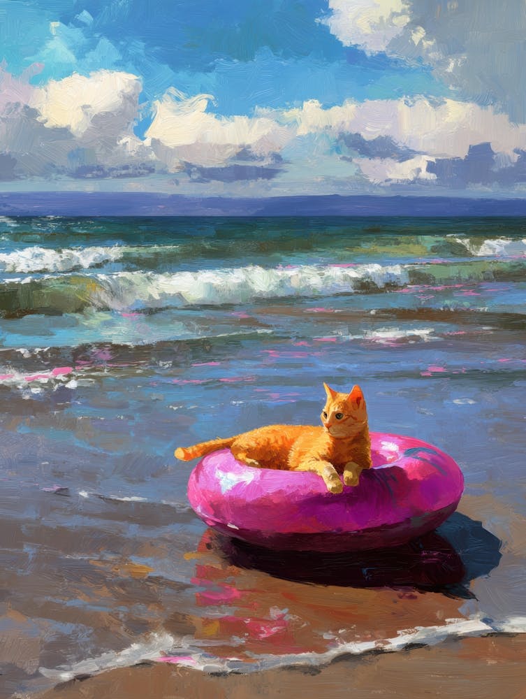 Cat On The Beach 5