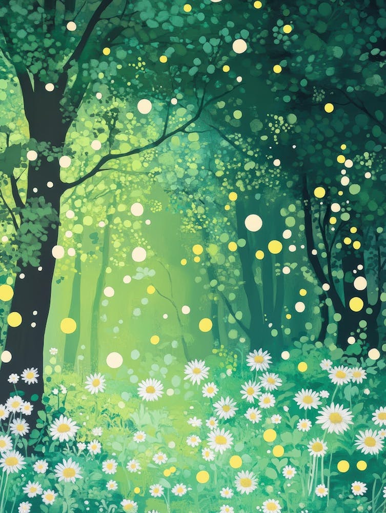 Daisies In The Forest