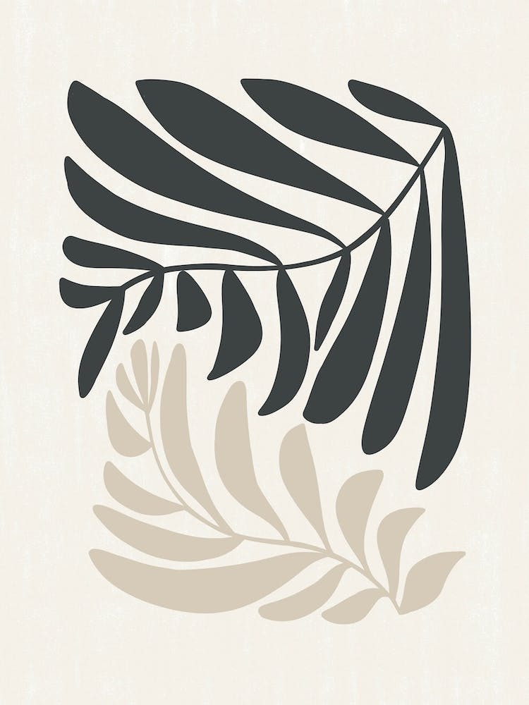 Modern Fern Black Beige