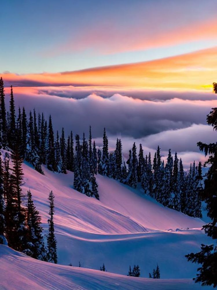 Coronet Peak, New Zealand Sonnenaufgang Ski-Poster