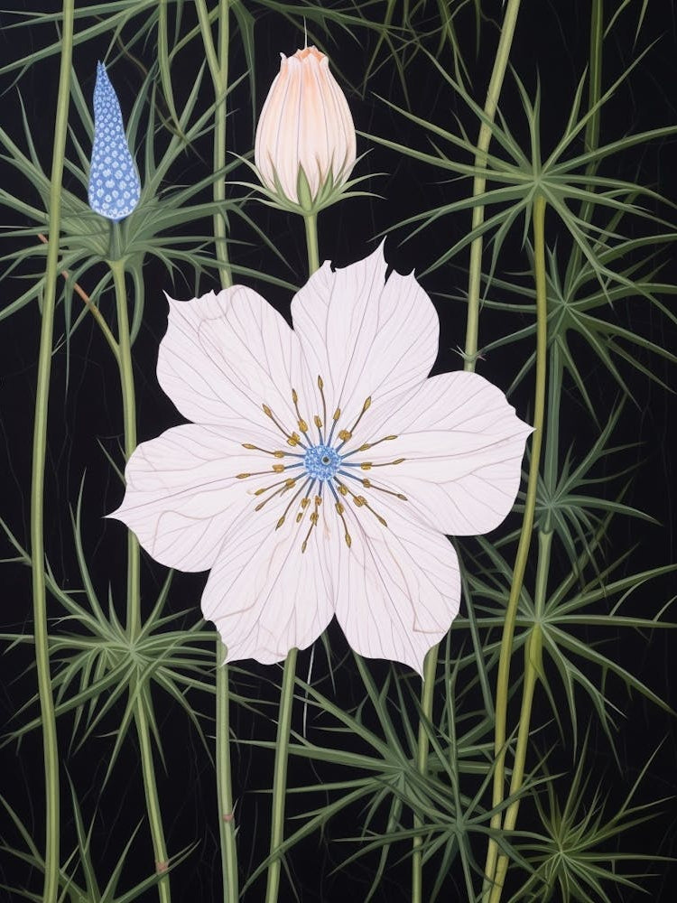 Flower Illustration Love In A Mist Nigella 6