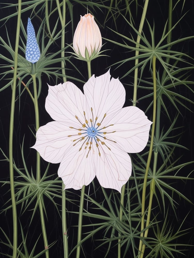 Flower Illustration Love In A Mist Nigella 6